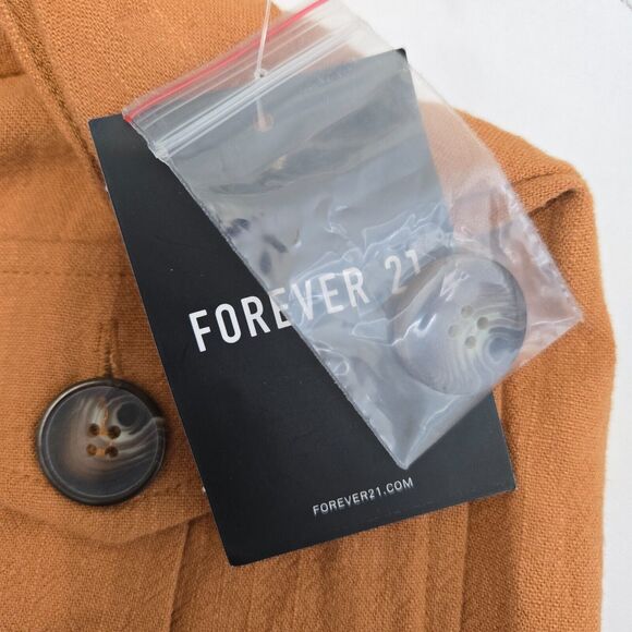 Forever 21 Womens Shorts Medium Tan Woven Linen Blend Pockets Chic Preppy NWT - Picture 4 of 9